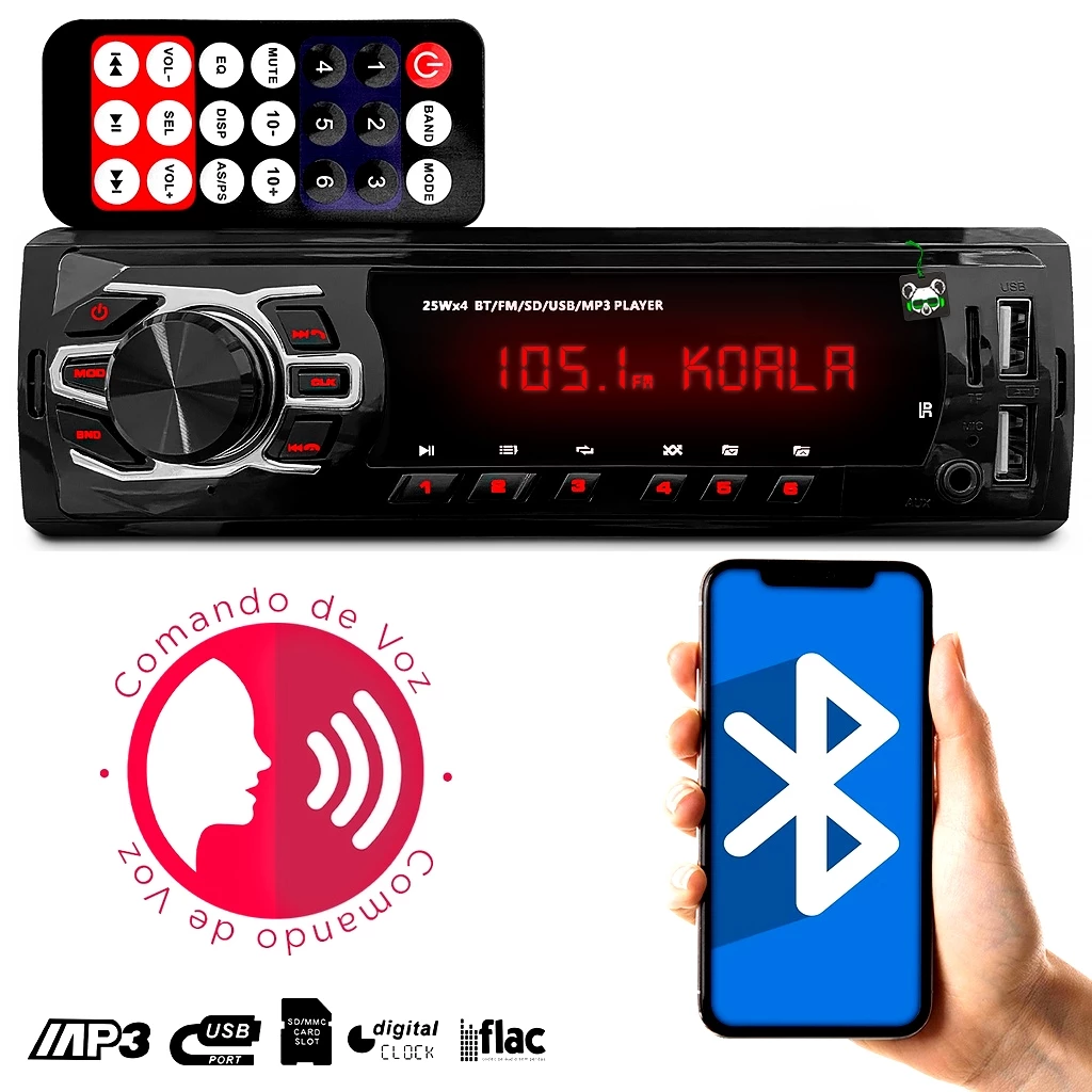 Som Automotivo com Bluetooth USB Sd Auxiliar Barato