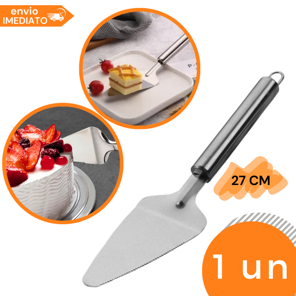 Espátula para Cortar Bolo Torta e Pães de Aço Inox Multiuso Universal ...