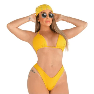 CONJUNTO BIQUINI CURTININHA CALCINHA ASA DELTA SEM BOJO