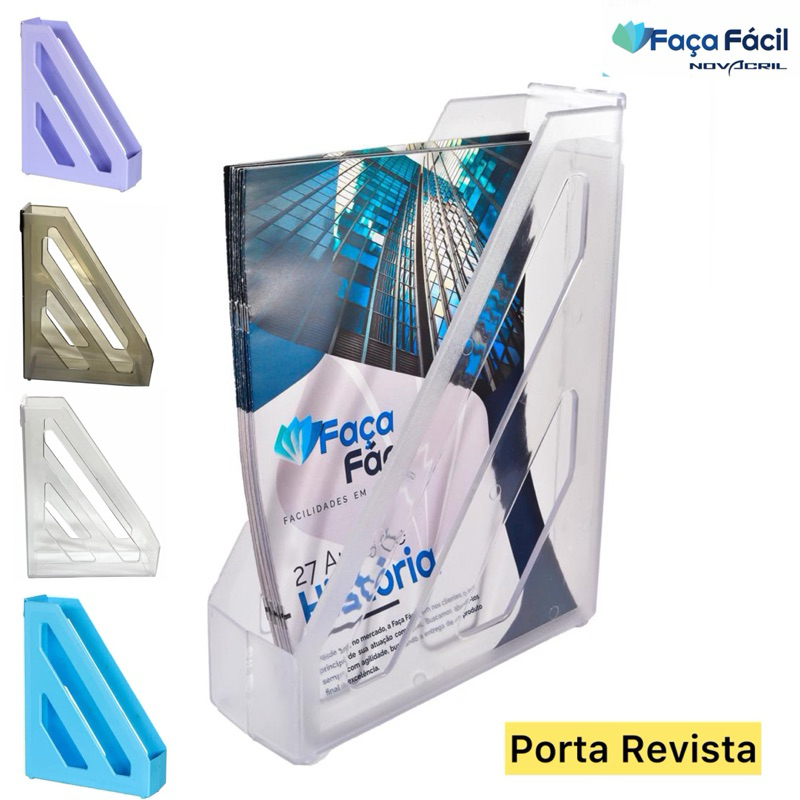 Porta Revista Acrílico Revisteiro Novacril Linha Marsmallow