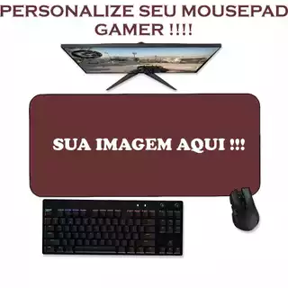 Personalize seu Mouse Pad Gamer - Vários Tamanhos emborrachados com borda costurada