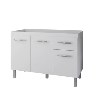 Balcão Gabinete de Cozinha para Pia 120 com 3 Portas e 1 Gaveta