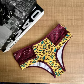 Calcinha Cotton Estampada Lateral Dupla Conforto Feminina