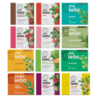 Kit Chá Leão Premium - 12 Caixas 150 Sachês Embalados Individualmente