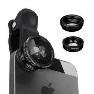 Kit De Lentes Para Celular E Smartphone 3 Em 1 Olho De Peixe