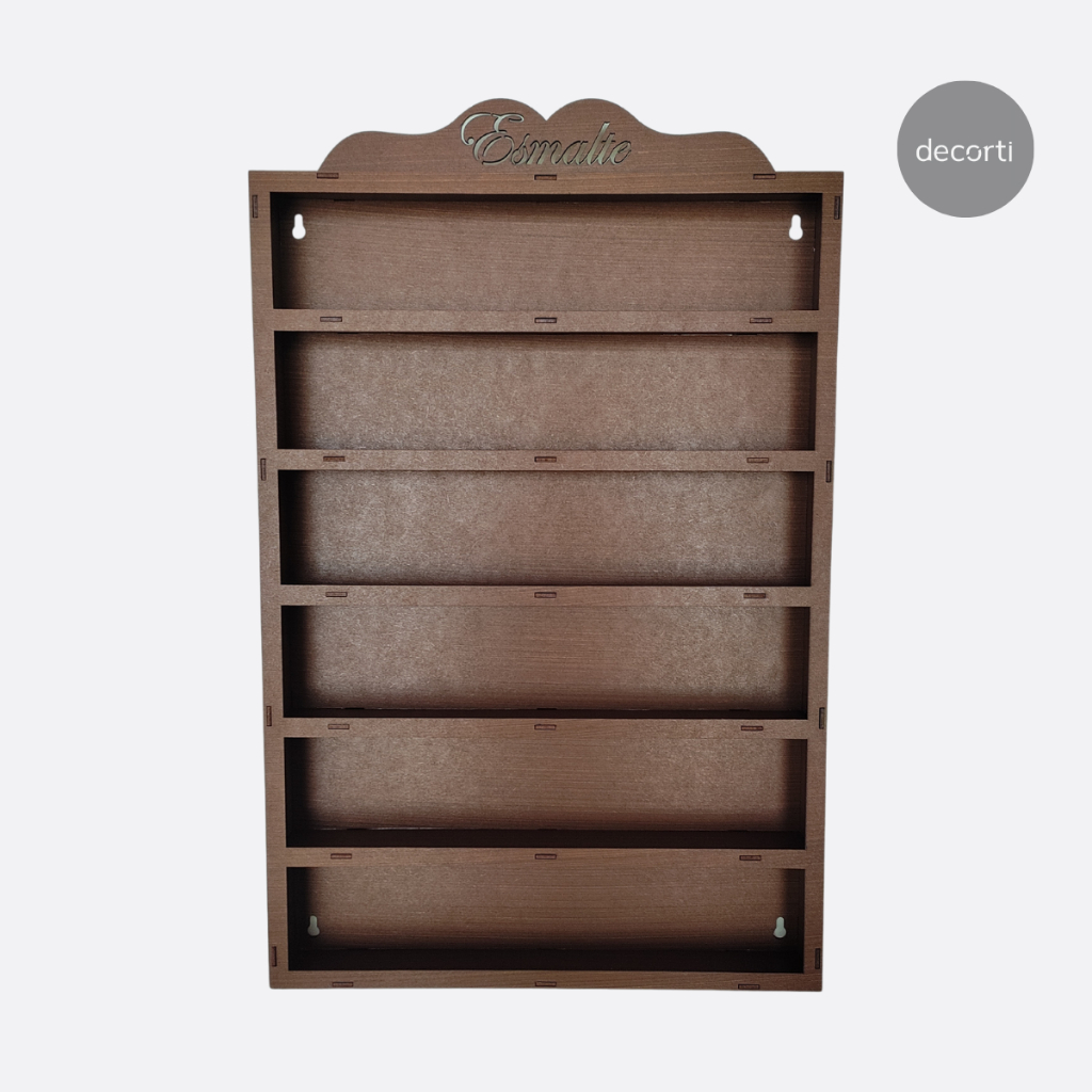 Expositor de Esmaltes MDF 6 Prateleiras Manicure Caramelo P/ 100 Unidades Resistente