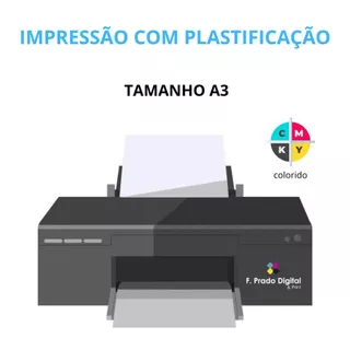 Impressão + Plastificação tamanho A3 colorida