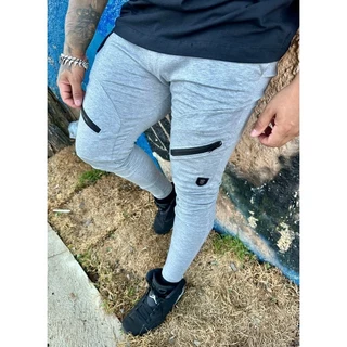 calça Pocket Strong tecido moletinho Premium com elastano bolsos frontais nas pernas com zíper estiloso