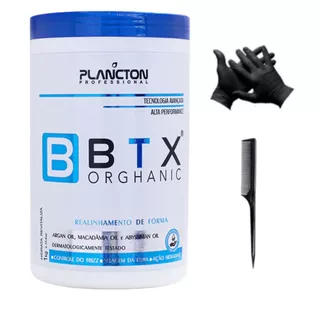 BTX Orghanic Plancton Redução de Volume Sem Formol 1kg - Luvas Nitrilicas e Pente