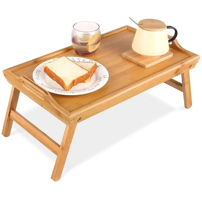 Bandeja Dobrável Para Café Da Manhã e Refeições Na Cama