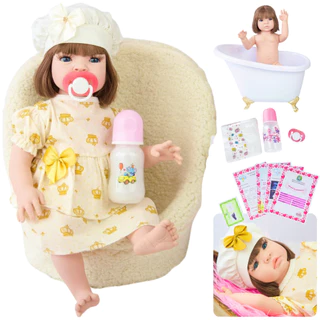 Boneca Bebê Reborn Original Realista de Silicone Menina Pode Dar Banho Envio Imediato
