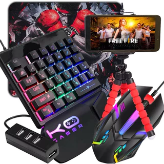 Kit Mobilador de Celular Completo  6 items Teclado Gamer + Mouse Para Jogos+ Hub usb 4 Portas em Oferta na Shopee