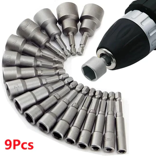 Conjunto Hex Chave De Fenda, Manga Bicos, Chave de Porca, Conjuntos de Bits, Ferramentas, Soquete, Chave, 5mm-13mm, 9 Peças, Conjunto
