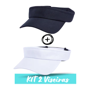 Kit 2 Viseira Boné Proteção UV Praia Esportiva Bone Esportes Corrida Ajustável Chapéu De Verão