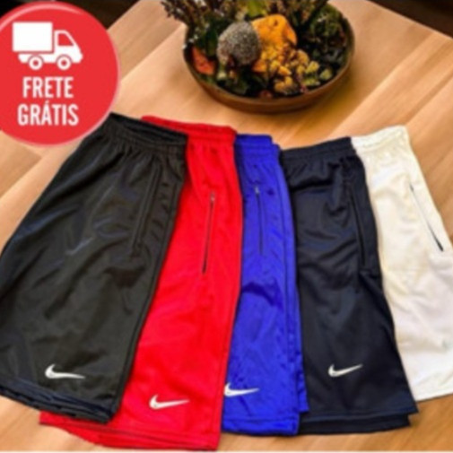 Kit 5 BERMUDAS DRI FIT DryFit Esportes Treino com ziper nos bolso Linha Premium