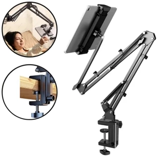 Suporte Articulado Braço Flexível Grande Mesa Celular Tablet