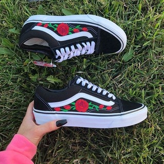 vans rose ricamate