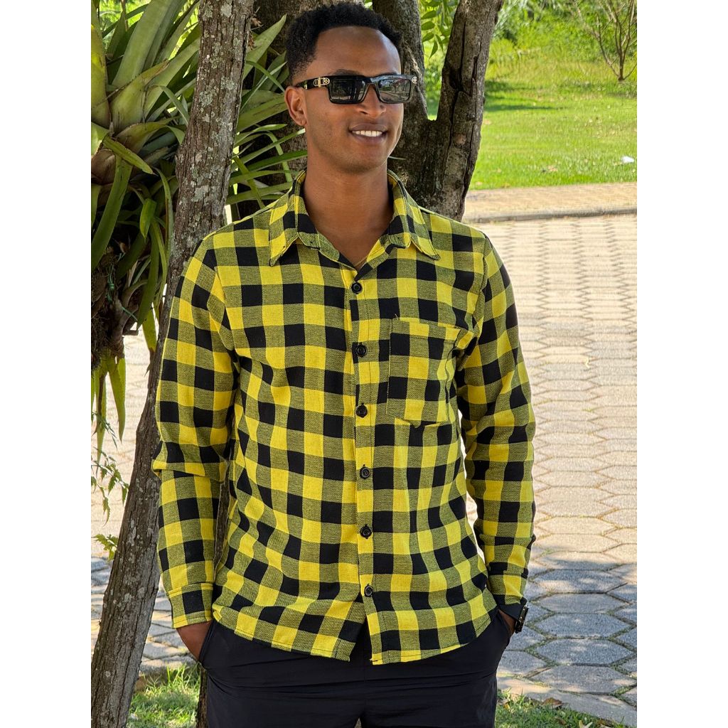 Camisa Xadrez Masculina Lenhador Manga Longa Flanelada