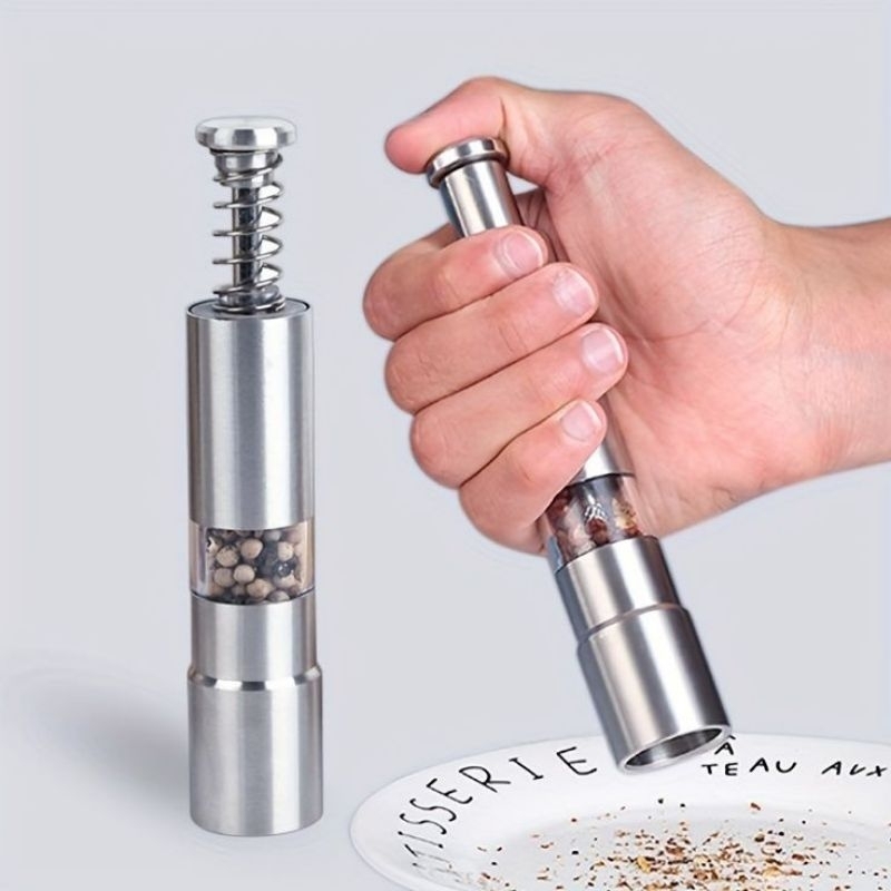 Moedor Manual em Inox com Visor para Sal ou Pimenta