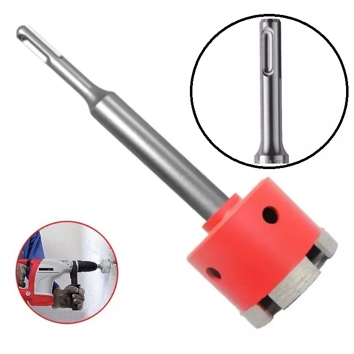 Serra Copo Diamantada Ø 60mm com Haste SDS Porcelanato Parede Piso