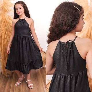 Vestido Infantil Feminino Longo Festa Primavera/Verão