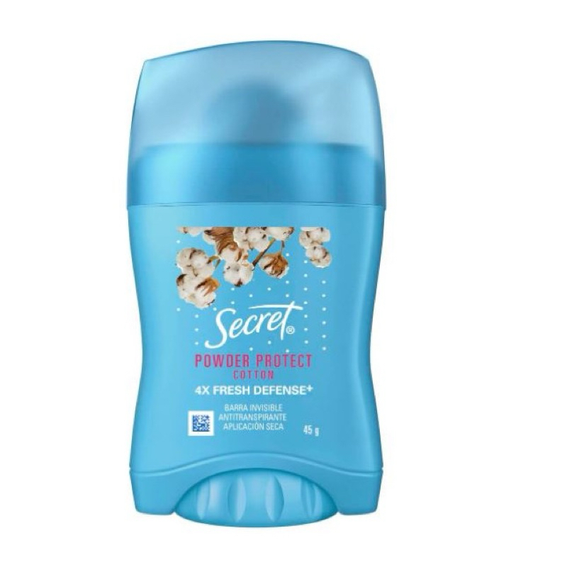 Secret - Desodorante em BARRA CREME Powder Protect Cotton - 45g ...