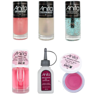 Anita: Kit com 6 Produtos de Tratamento para Unhas (Cera, Amolecedor de Cutículas 40 ml, 4 Esmaltes)