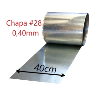 Chapa Aço Zincada Galvanizada Largura 40cm Artesanato Calha Rufo Espessura 0,40mm