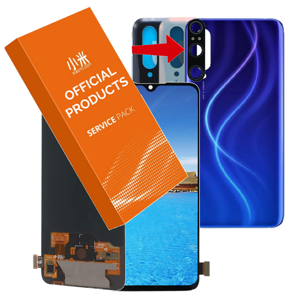 Kit Tela Frontal + Tampa Com Lente Compatível Xiaomi Mi 9 Lite Display Oled + 1 Ano Garantia!