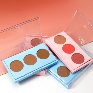 Paleta de Blush e Contorno Ruby Pigmentada Paleta de Maquiagem Rose 3 cores Trio Cosmeticos PhálleBeauty