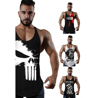 Kit 04 Regatas Cavada Masculina Musculação Ferax