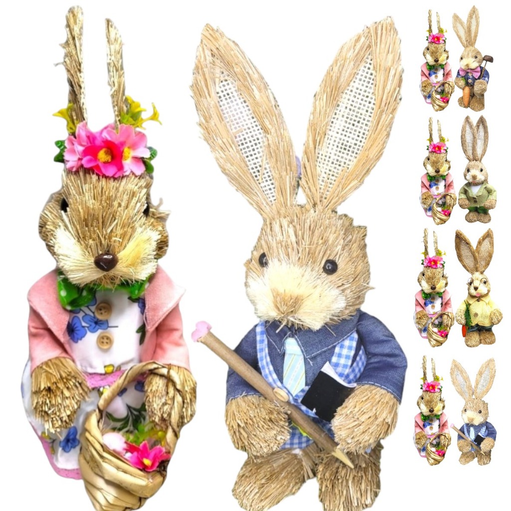 Ornamentos De Palha De Coelho / Páscoa Para Decoração De Casa / Jardim / Casamento