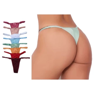 Kit 5 Calcinha Fio Duplo com Regulagem Lateral Não Marca Roupa