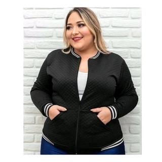 Casaco Jaqueta Bomber Plus Size Blusa De Frio G1, G2, e G3 Com Bolso e Zíper