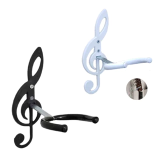 2 Suportes De Parede Clave De Sol Para Violão Guitarra - Preto ou Branco