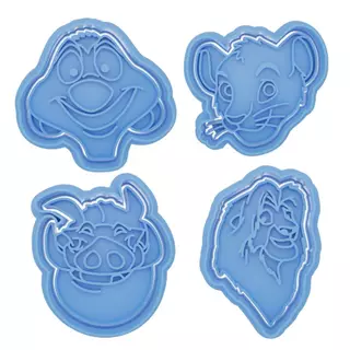 Kit 4 Cortador Marcador Rei Leão LionKing Simba Pasta Cookie
