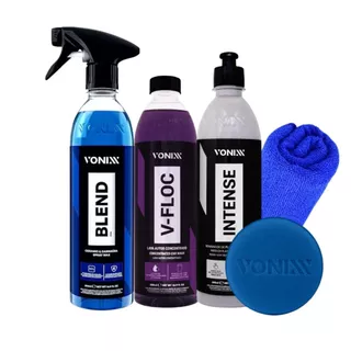 Kit Cera Blend Spray Shampoo V-floc Intense Revitalizador De Plastico Vonixx