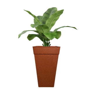 Vaso Quadrado Rattan Para Flores e Plantas 10 L