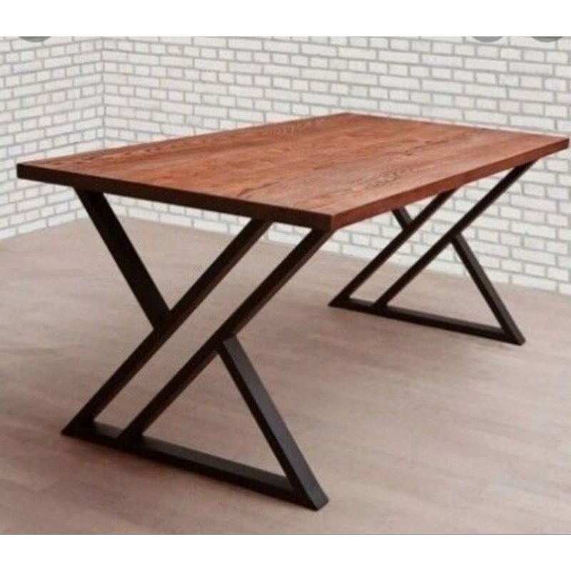 Pés de mesa estilo industrial duplo X