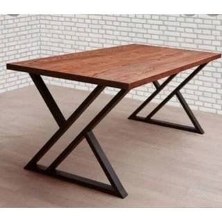 Pés de mesa estilo industrial duplo X