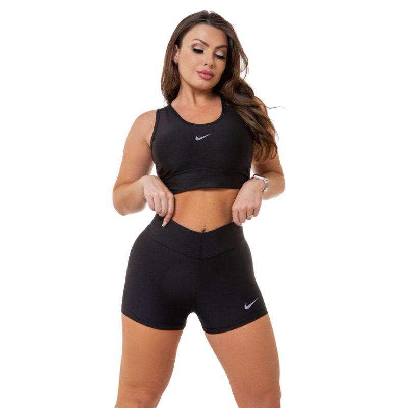 Conjunto Academia TOP + SHORT Fitness Zero Transparência
