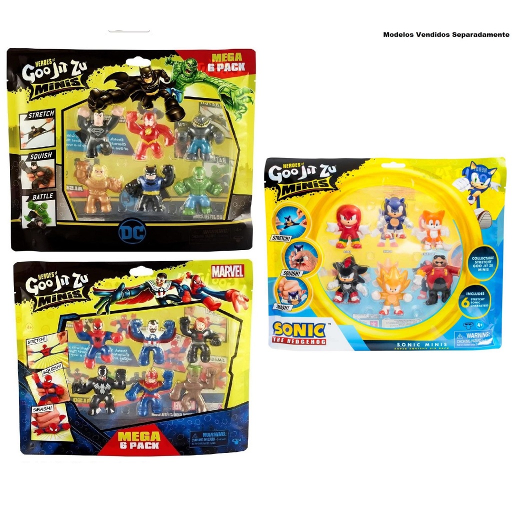 【中古】 遊youキッズフィッシング Mega Pack c/ 6 Boneco Elástico Heroes of Goo Jit Zu Minis - 6 cm