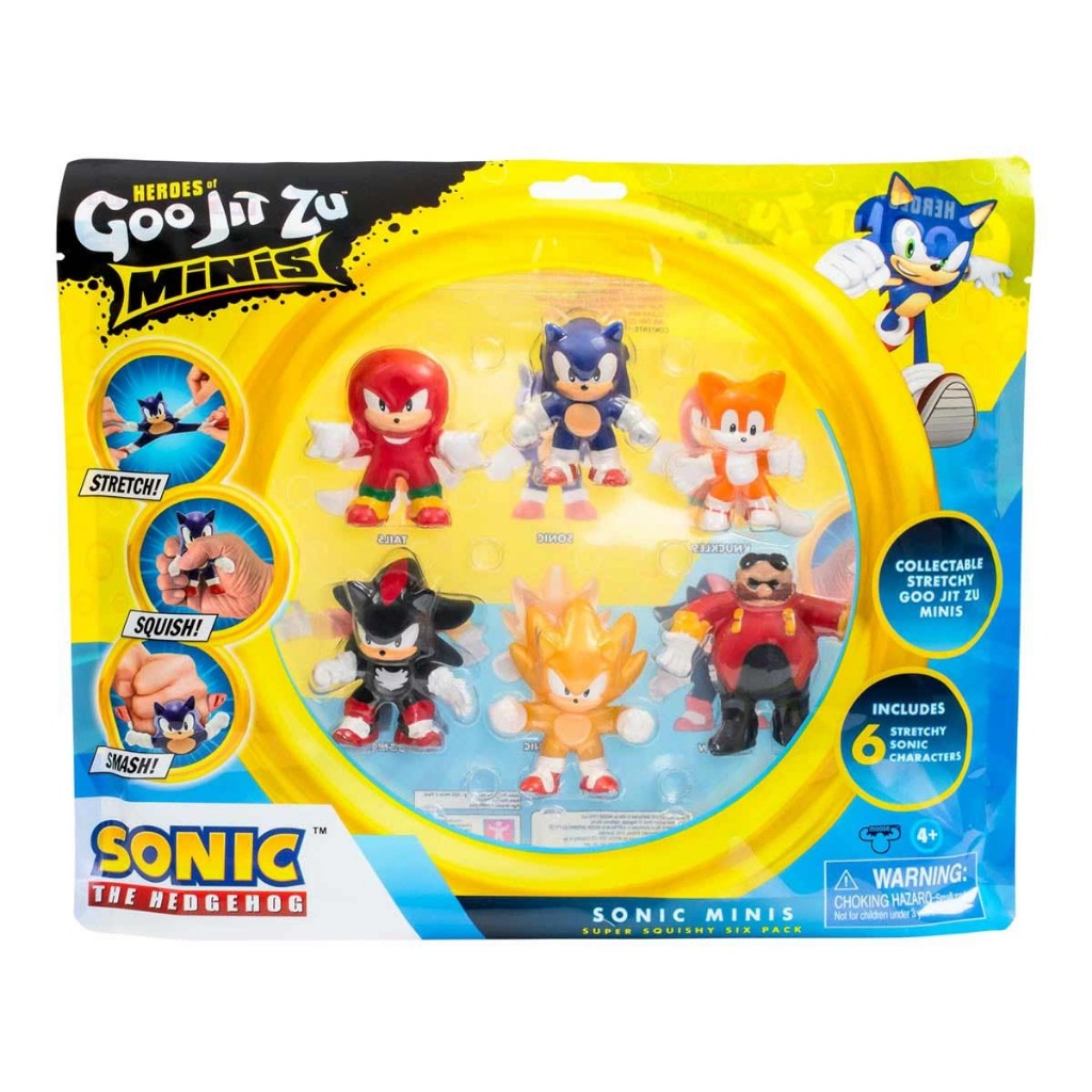 Mega Pack c/ 6 Boneco Elástico Heroes of Goo Jit Zu Minis - 6 cm