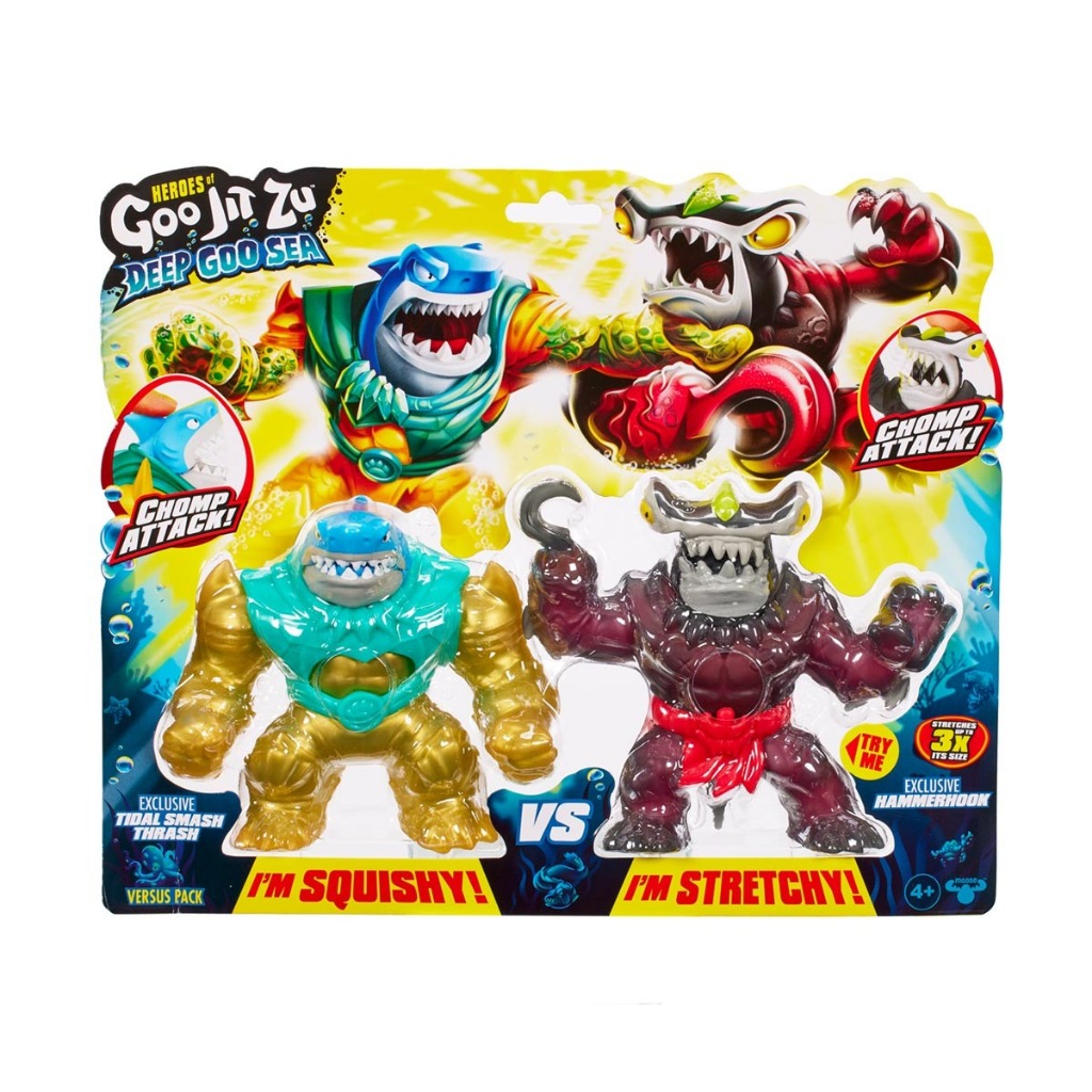 くぅく Pack c/ 2 Boneco Elástico Heroes of Goo Jit Zu Deep Goo Sea - 12