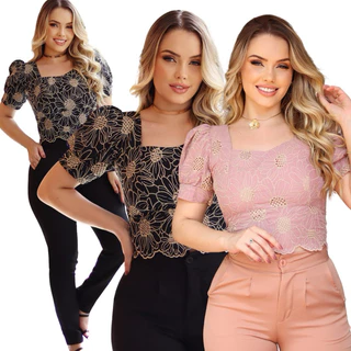 CONJUNTO ALFAIATARIA COM CROPPED DE LAISE