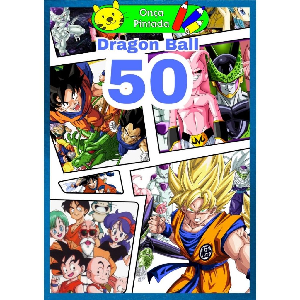 Kit 50 Desenhos Para Colorir Dragon Ball, Folhas A4, 1 desenho por folha, o melhor da shopee, envio imediato.