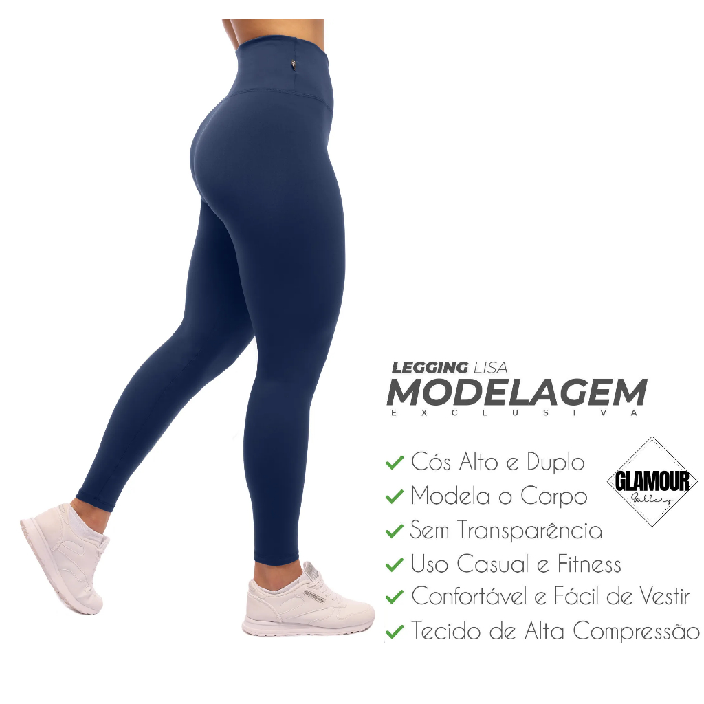 Kit 4 Calças Legging Branca Feminina Lisa Fitness Suplex Enfermagem -  Academia - WOLFOX