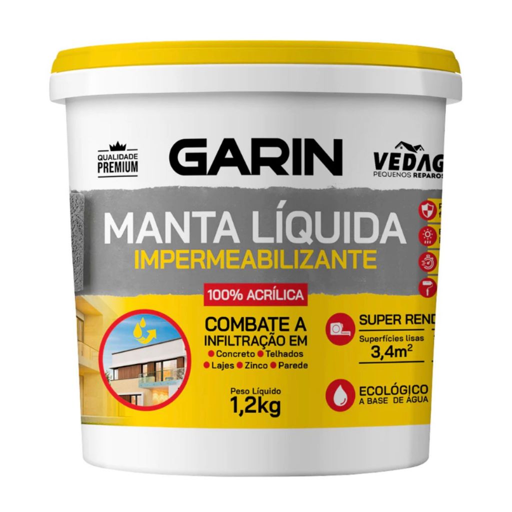Manta Líquida Impermeabilizante Infiltração Laje Telha 1,2kg | Shopee ...