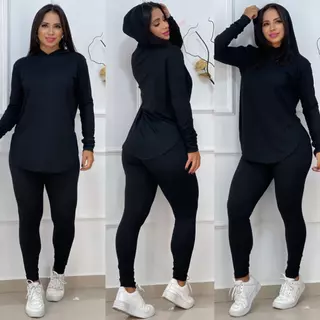 Conjunto mais vendidos canelado slim para o frio calça casual tipo legging e blusa com capuz moda feminina lançamento outono inverno festa
