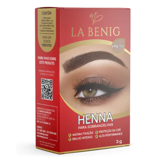 Henna Sobrancelhas La Benig 3g Alta Fixação Profissional - Cores La Benig